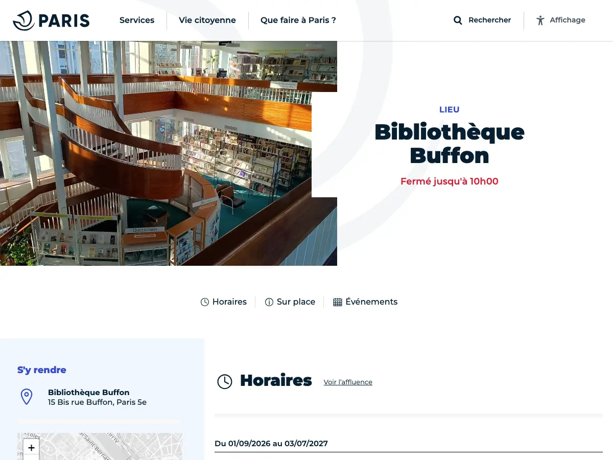 Bibliothèque Buffon's website