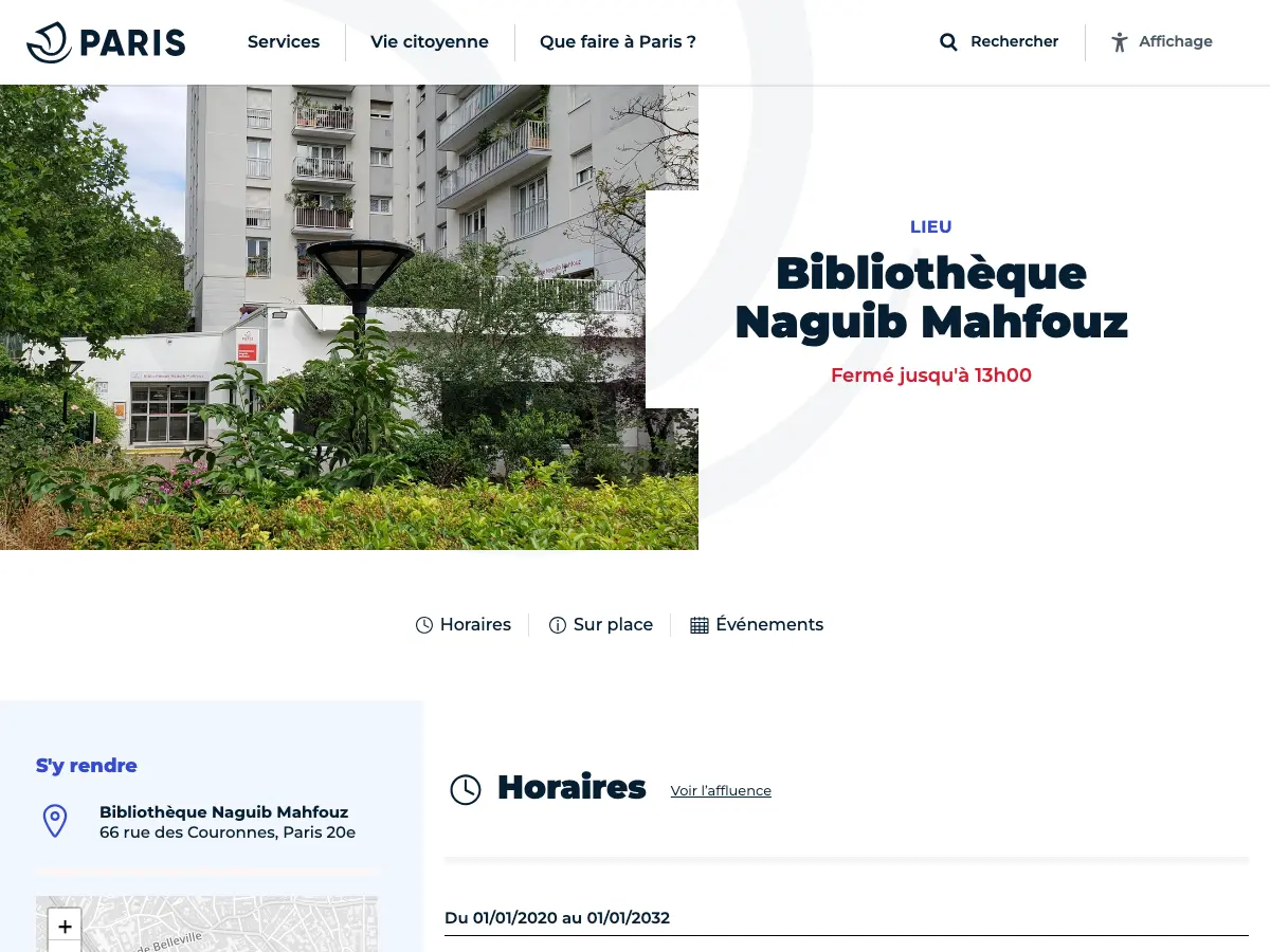 Bibliothèque Naguib Mahfouz's website