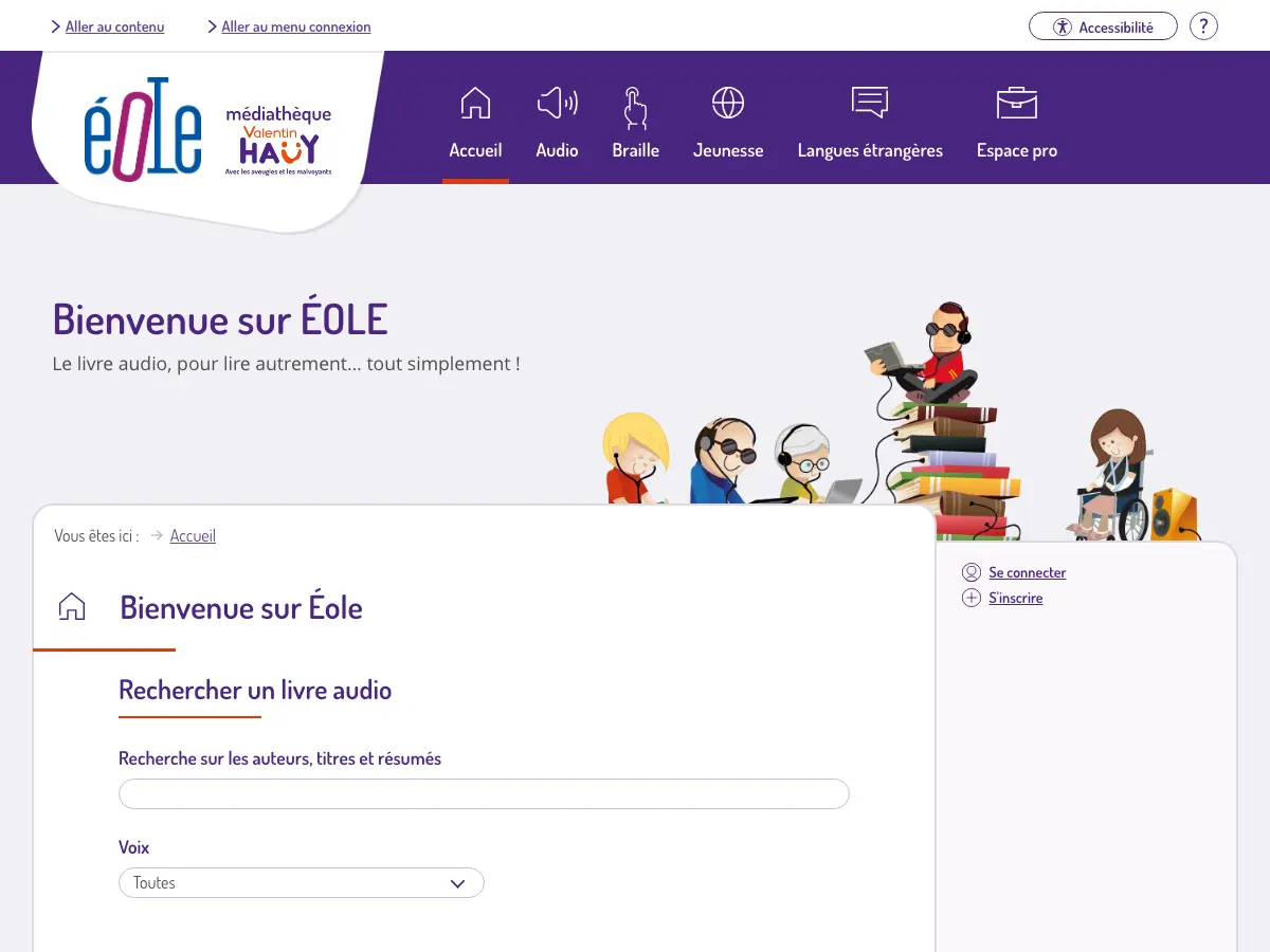 Médiathèque Valentin Haüy's website