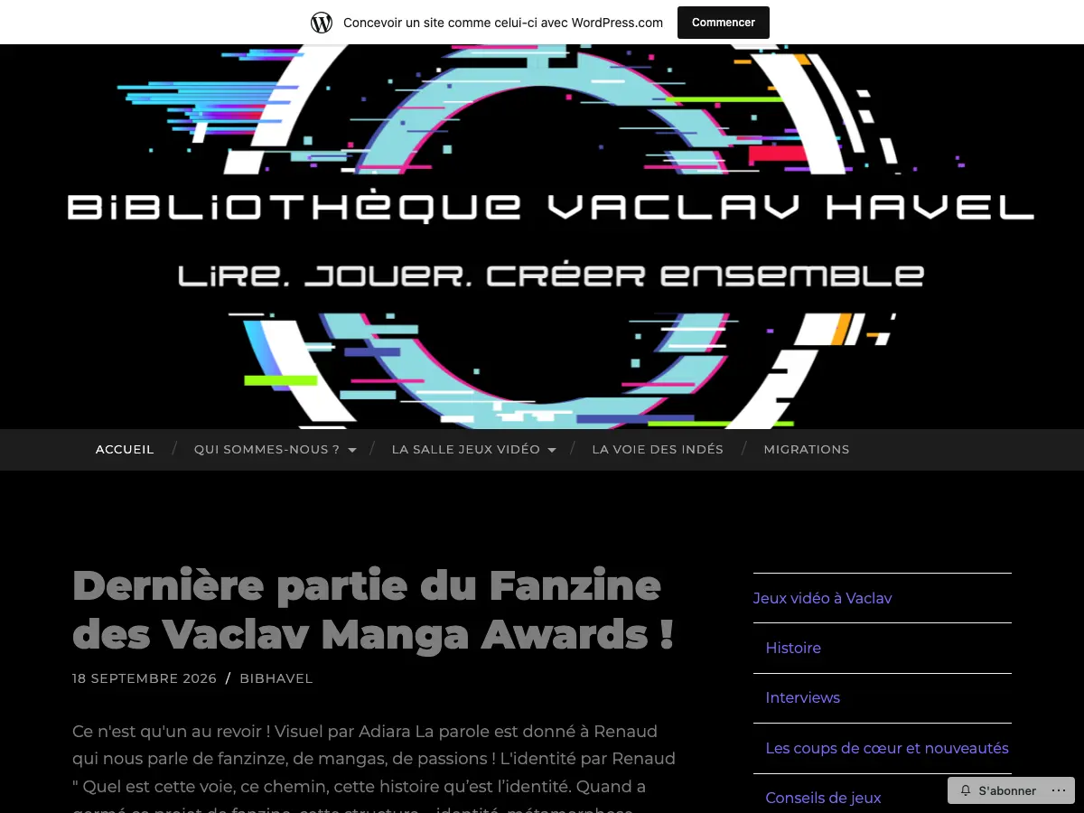 Vaclav Havel Library's website