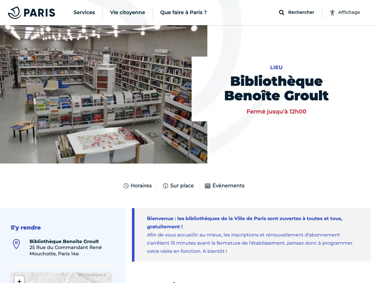 Library Benoîte Groult's website