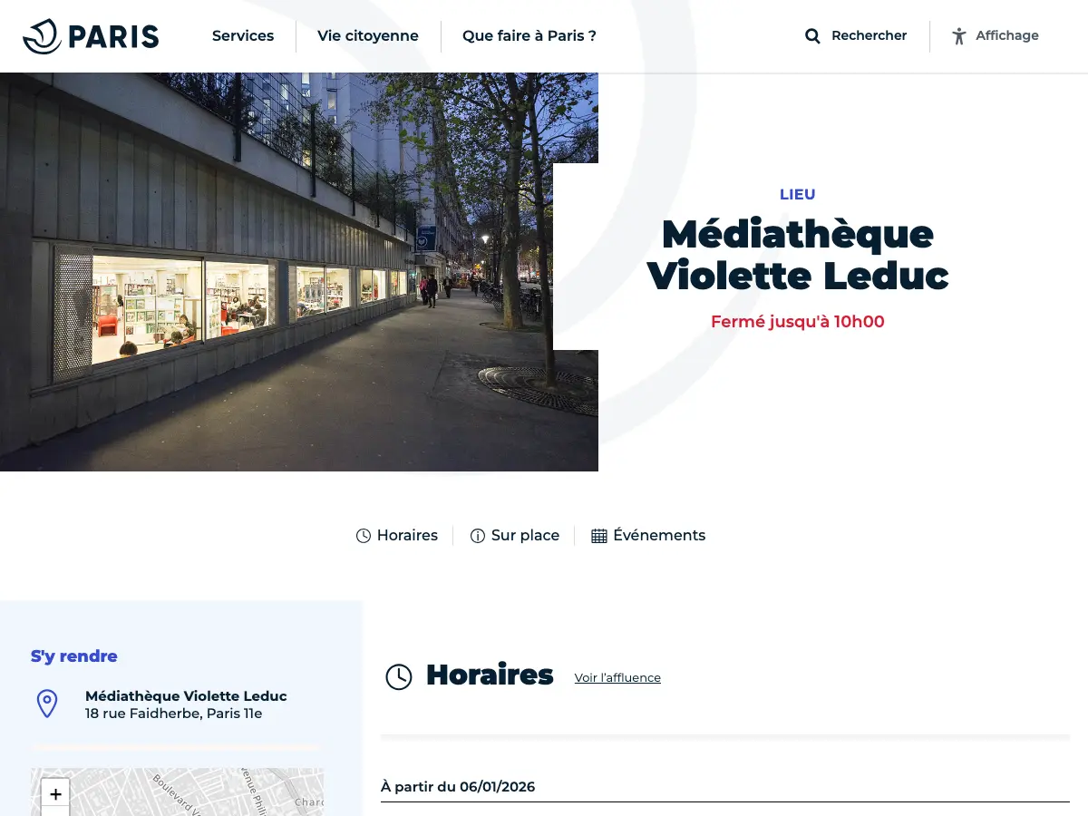 Médiathèque Violette Leduc's website