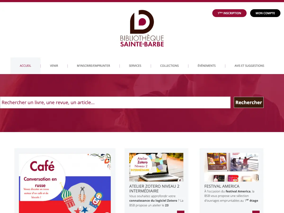 Bibliothèque Sainte-Barbe's website