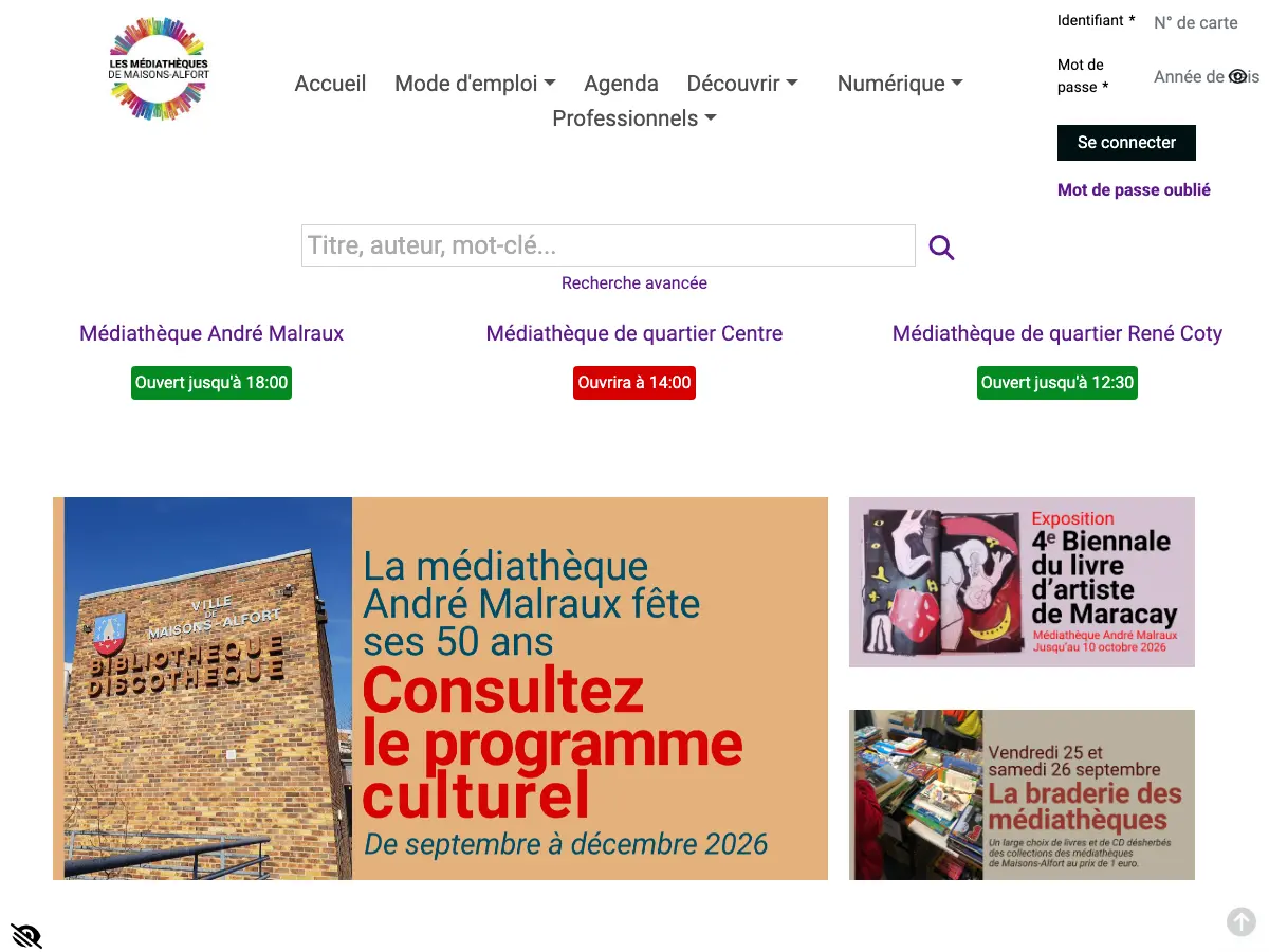 Bibliothèque André Malraux's website