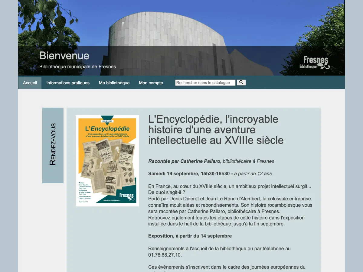 Bibliothèque municipale's website