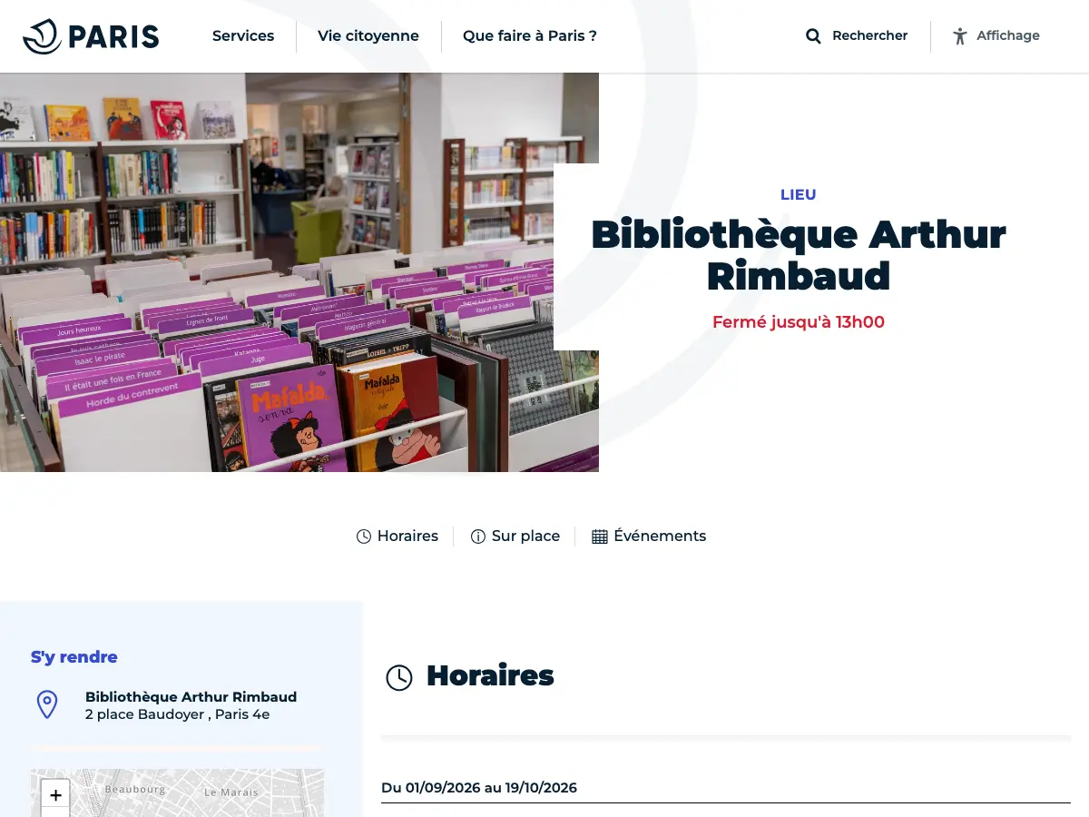 Arthur Rimbaud Library's website