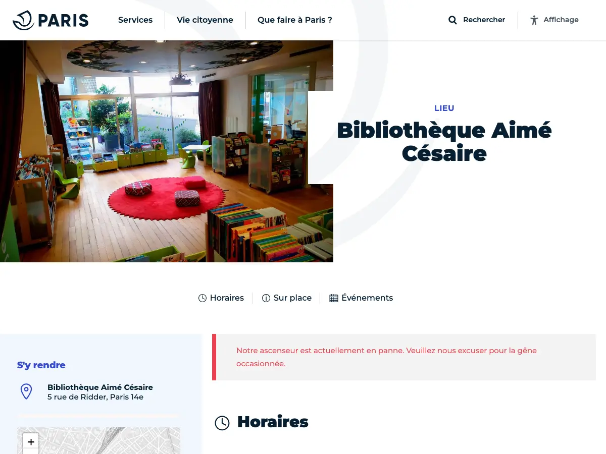 Bibliothèque Aimé Césaire's website