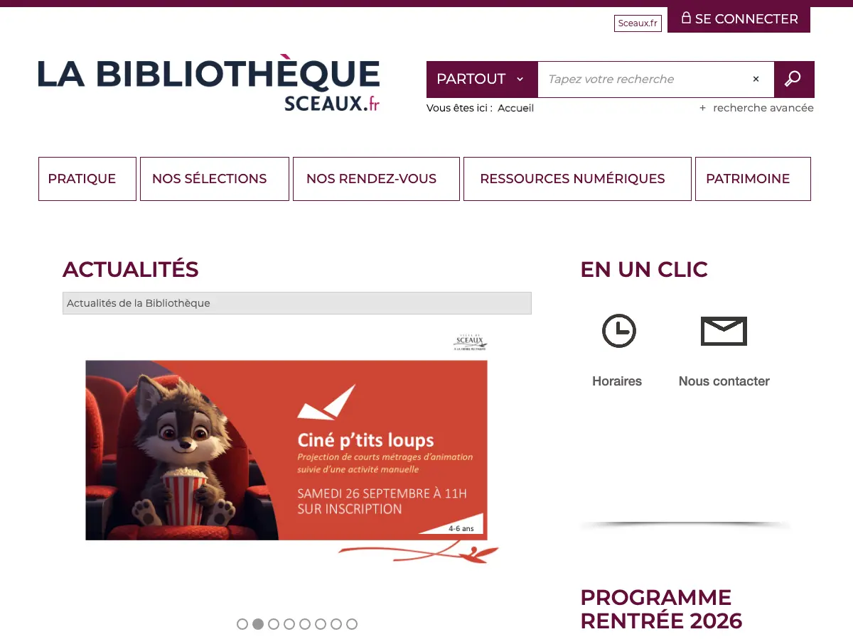 Médiathèque municipale's website