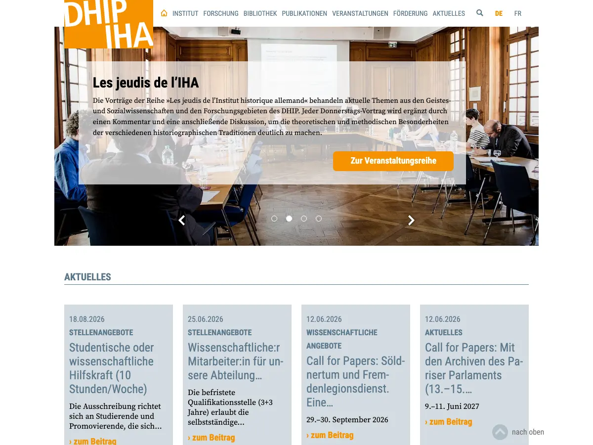 Deutsches Historisches Institut Paris, Bibliothek's website
