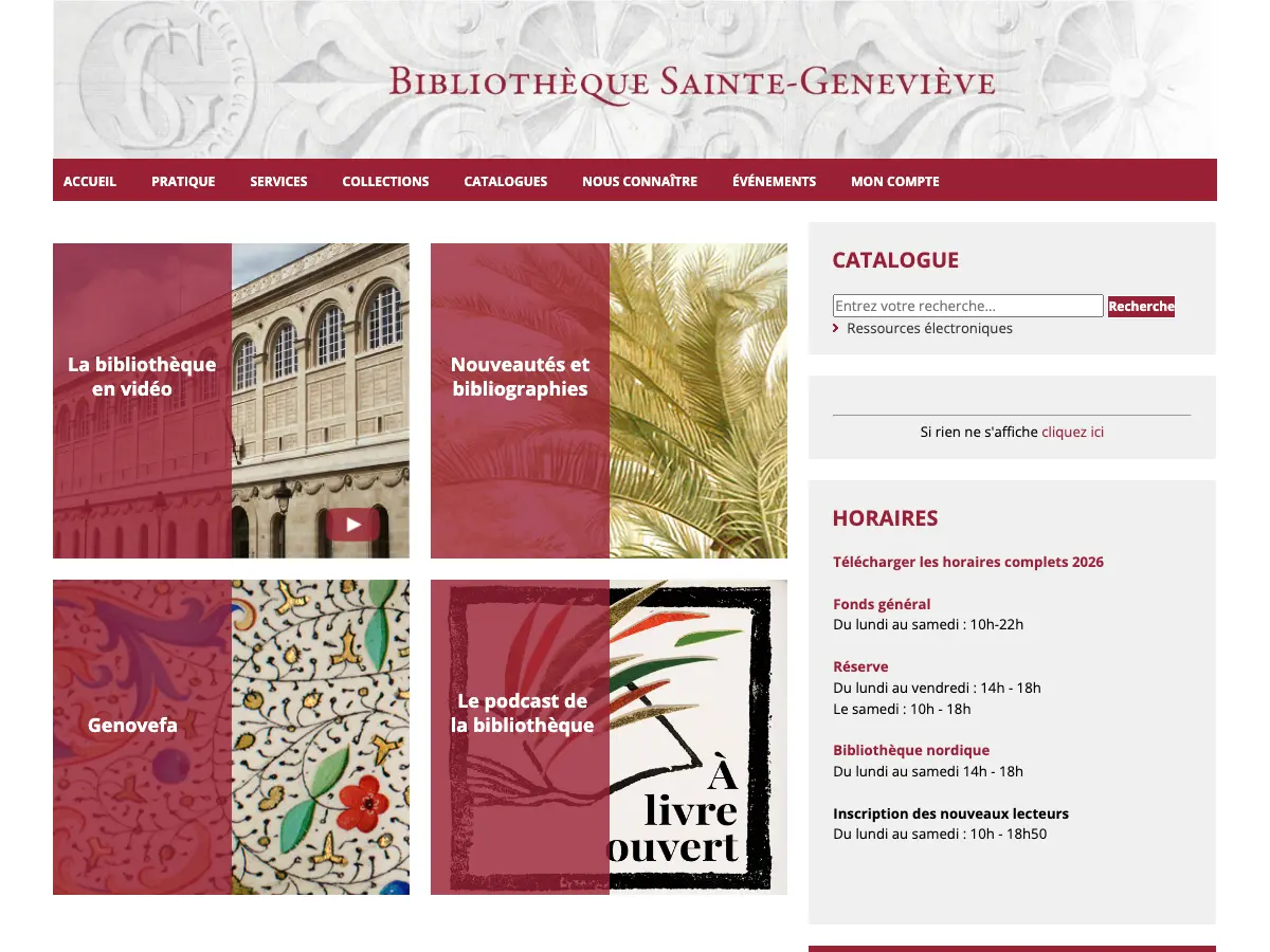 Bibliothèque Sainte-Geneviève's website