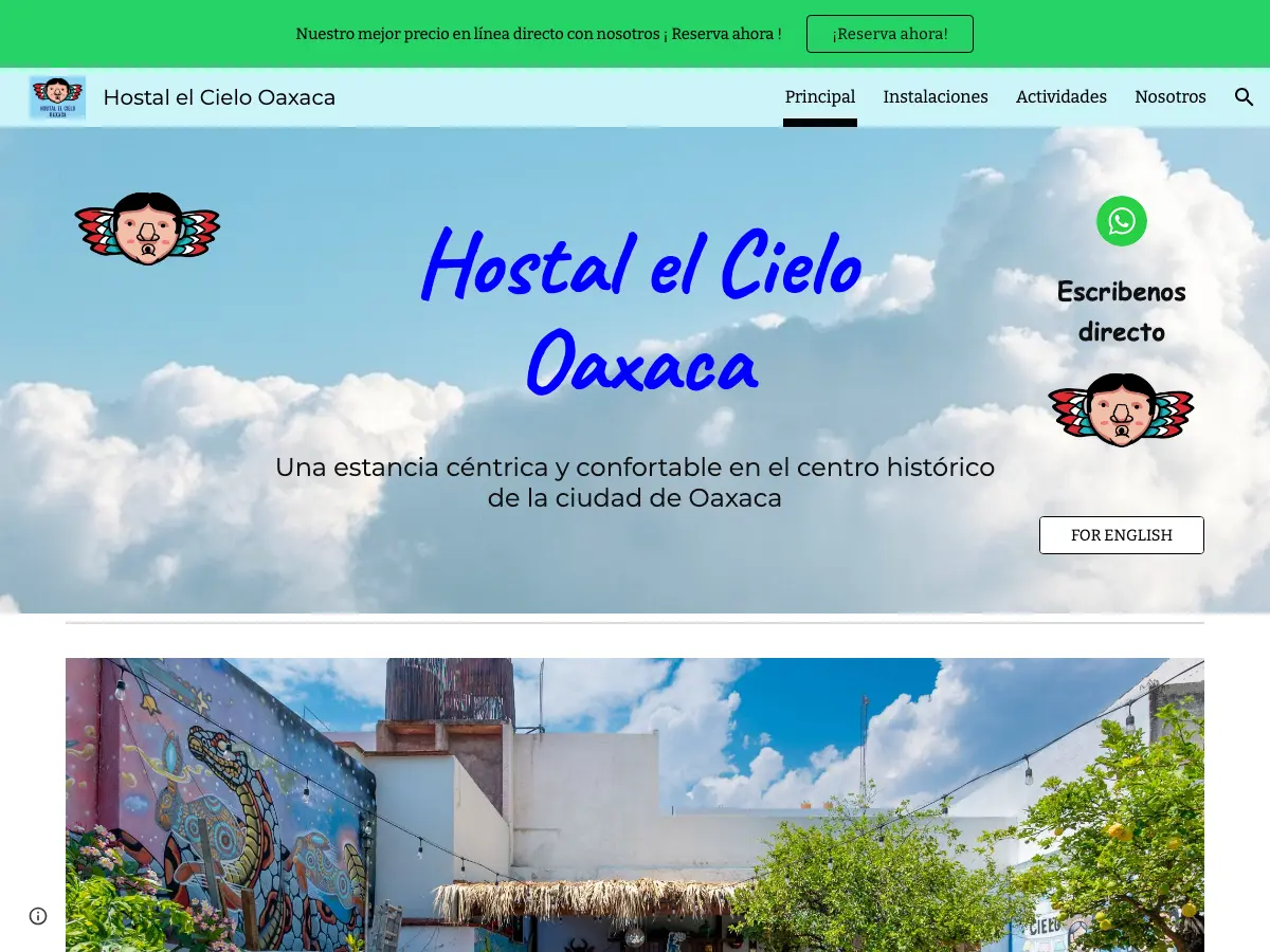 Hostal El Cielo Oaxaca's website