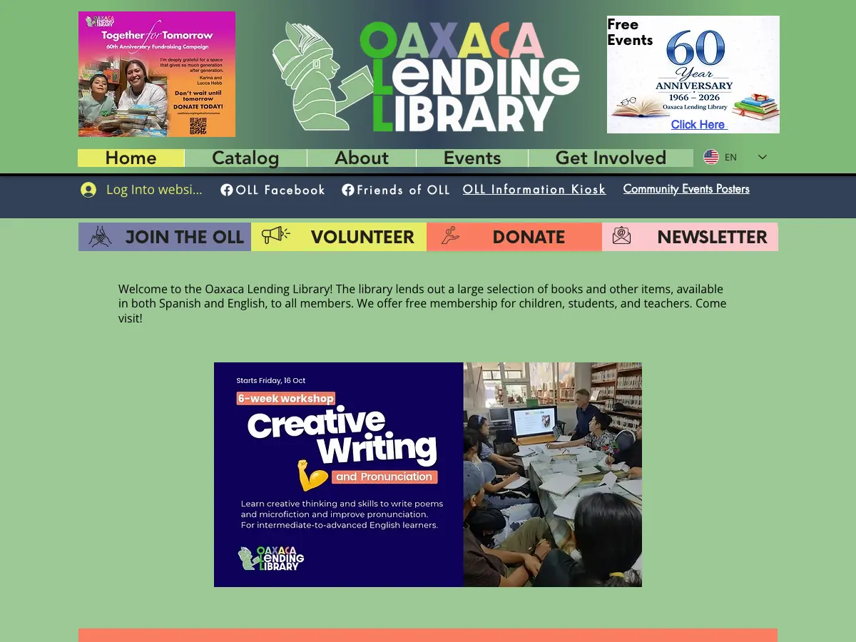 Oaxaca Lending Library's website
