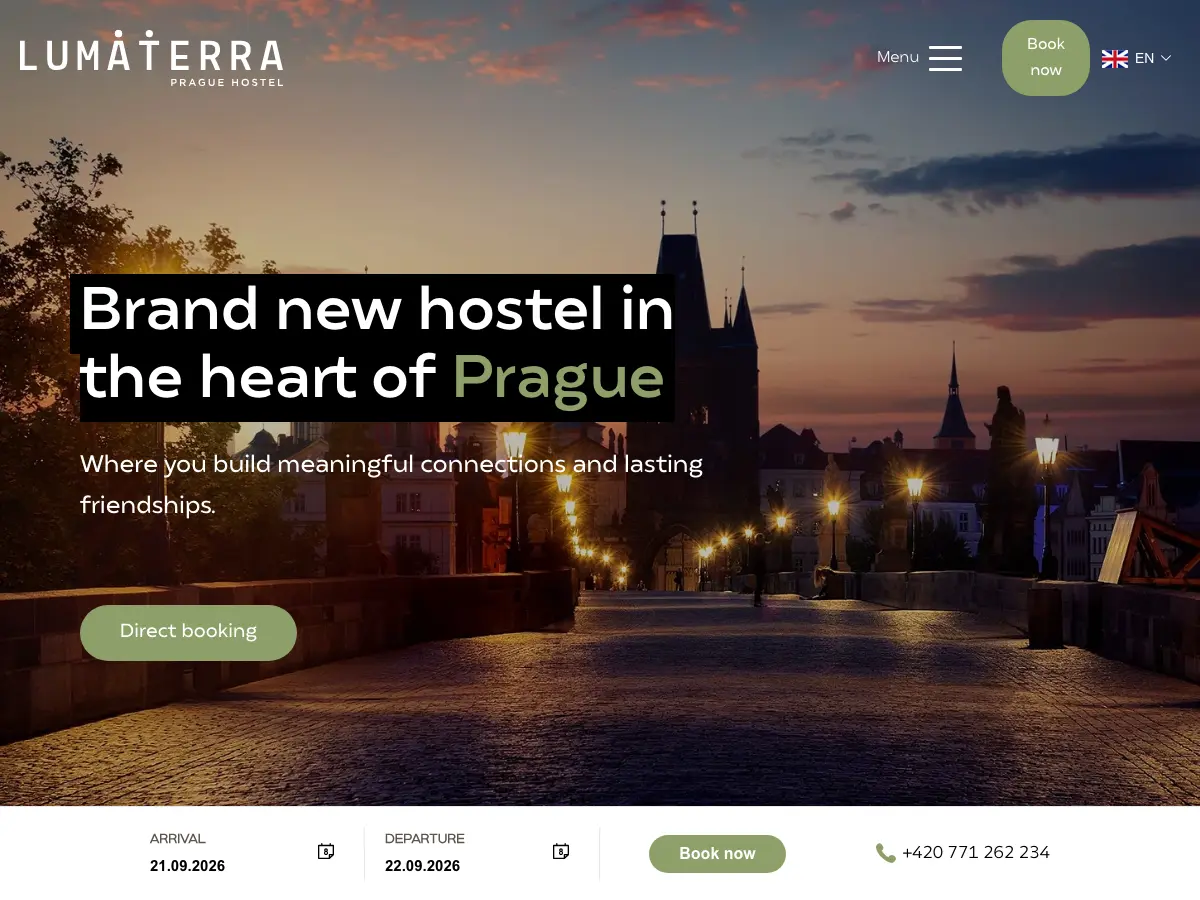 Luma Terra Prague's website