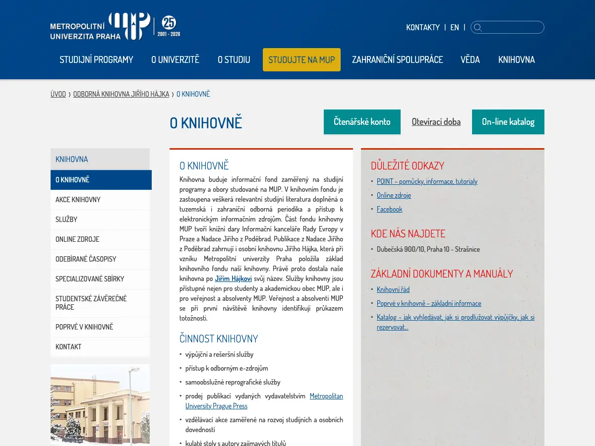 Odborná knihovna Jiřího Hájka na MUP's website