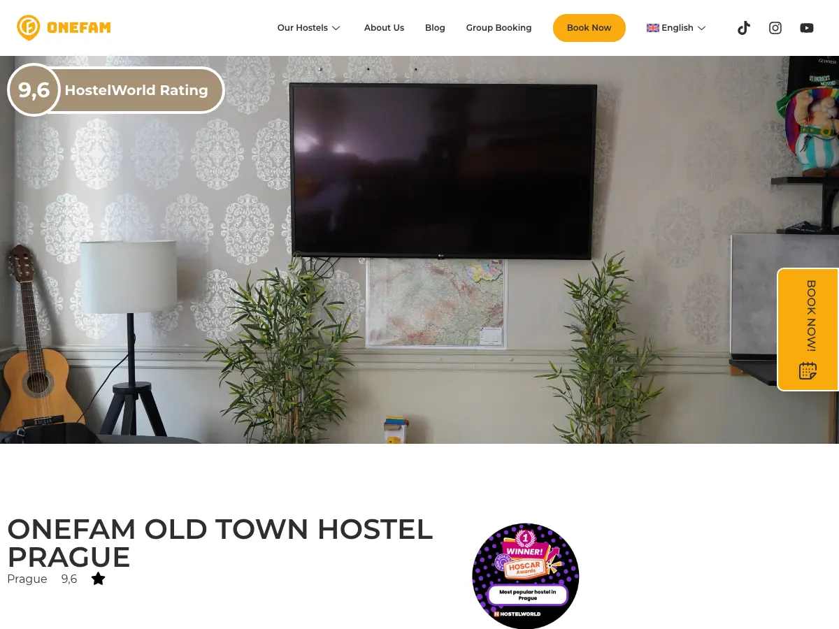 Onefam Old Town Hostel Prague's website
