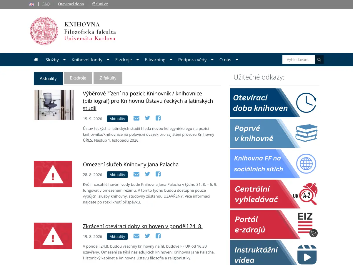 Knihovna Jana Palacha's website