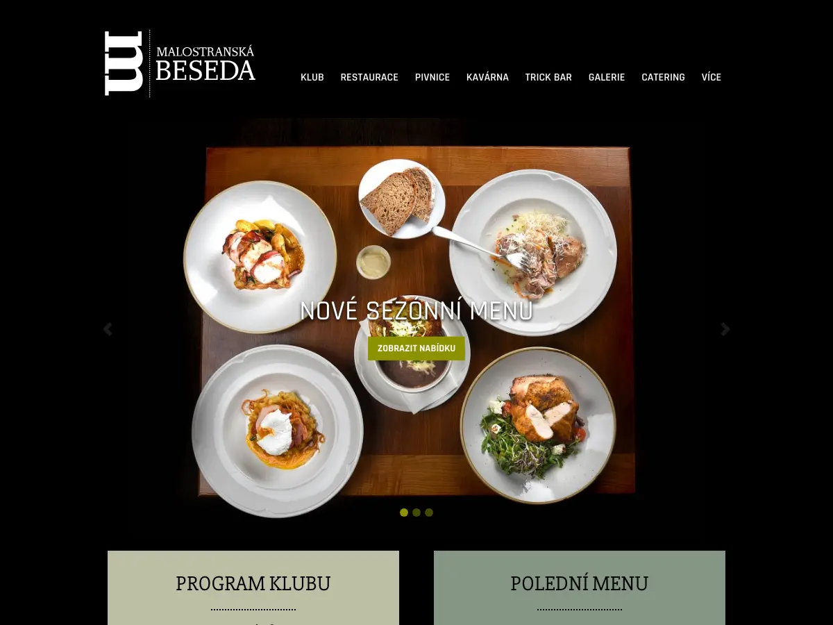 Restaurace Malostranská beseda's website