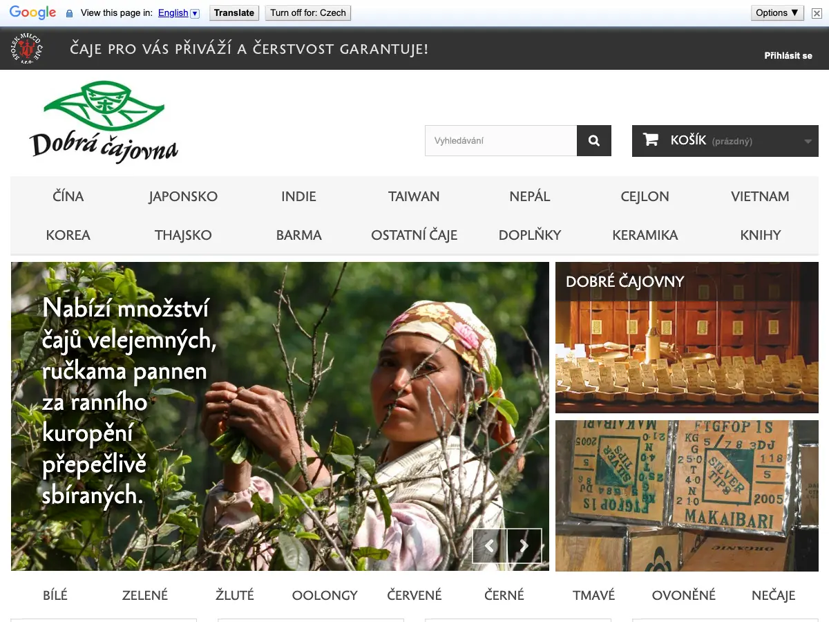 Dobrá čajovna's website
