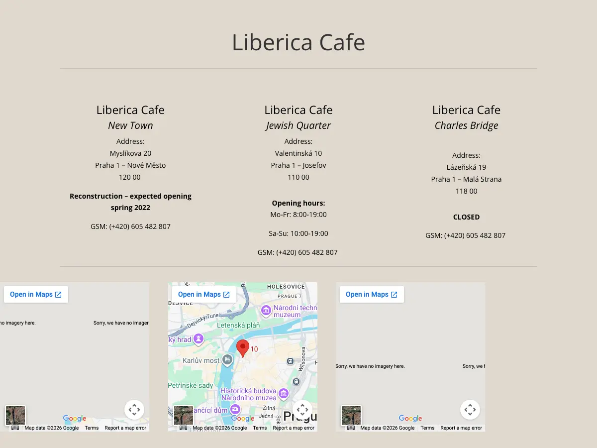 Liberica Cafe's website