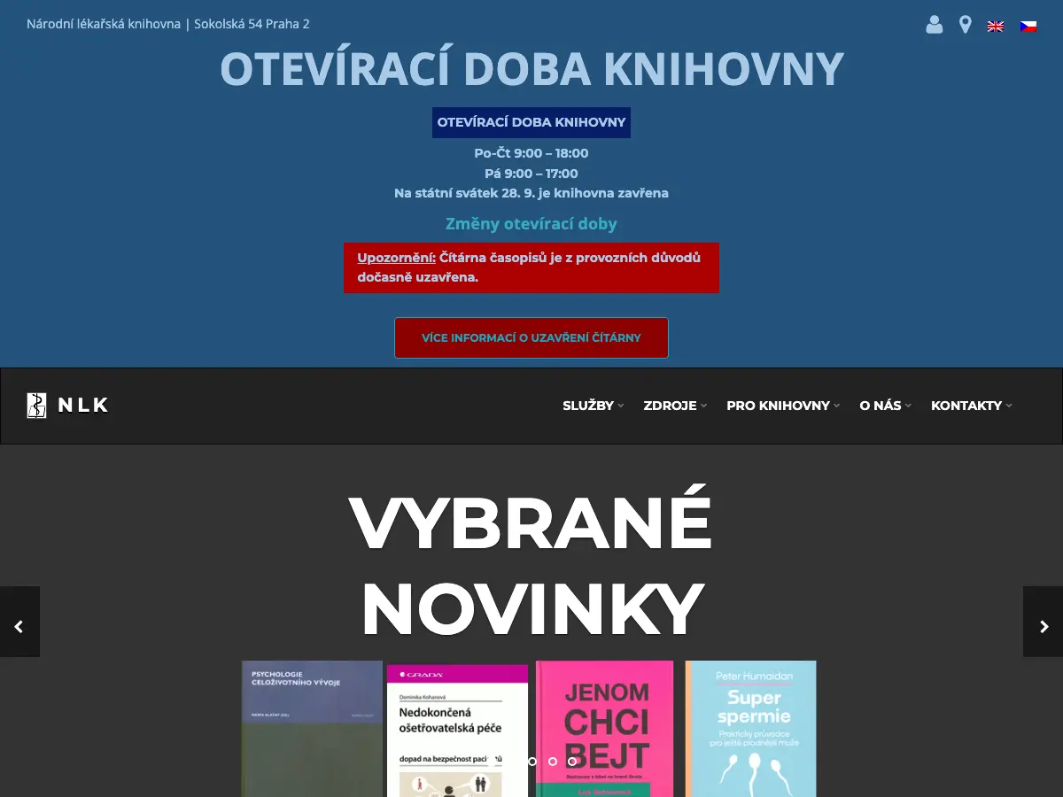 Národní lékařská knihovna's website