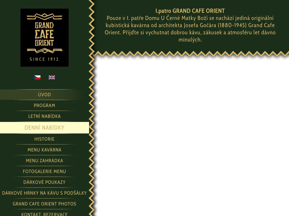 Grand Café Orient's website