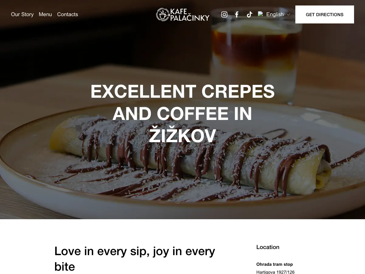 Kafe a palačinky's website