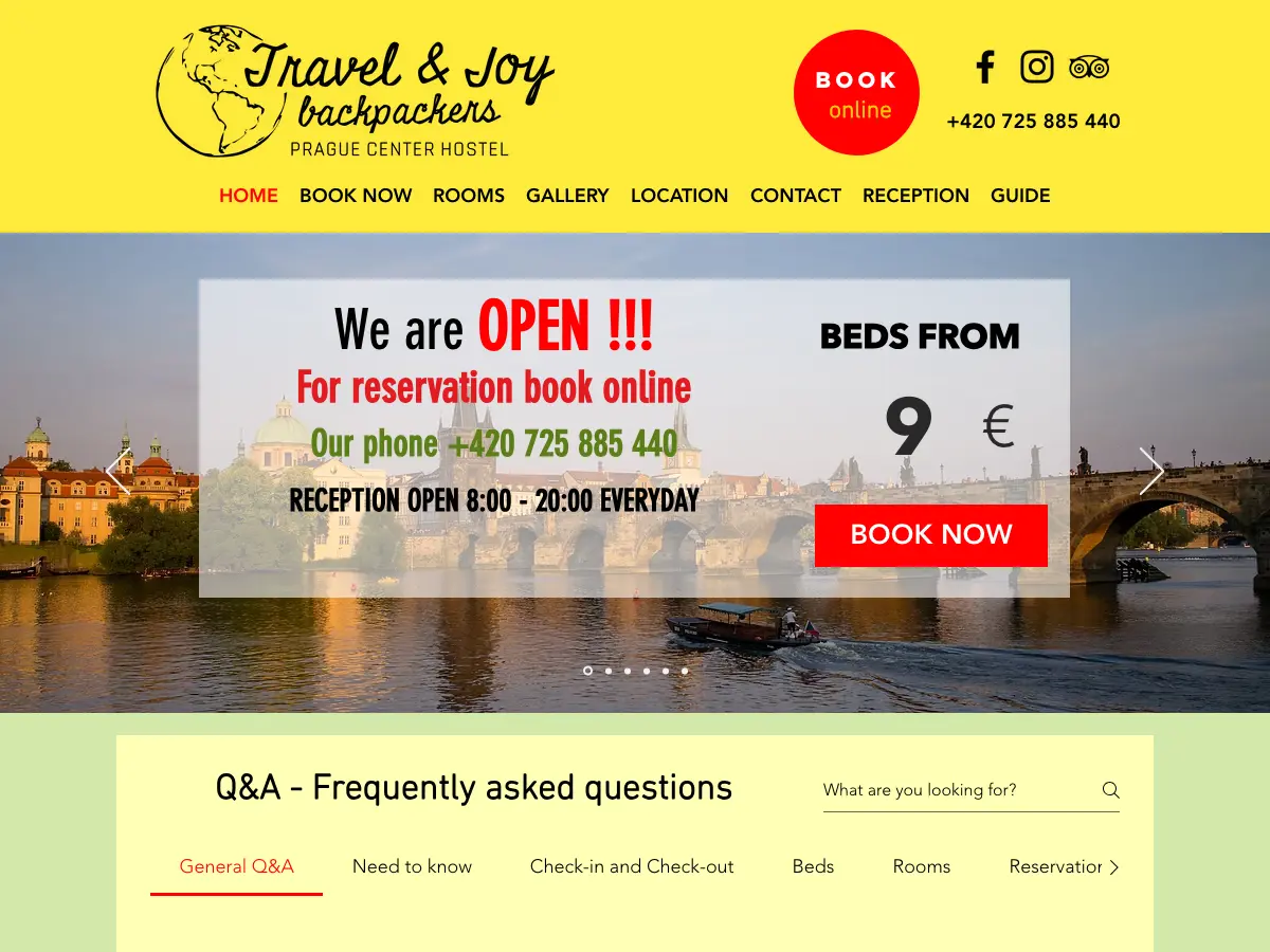 Travel&Joy Backpackers's website