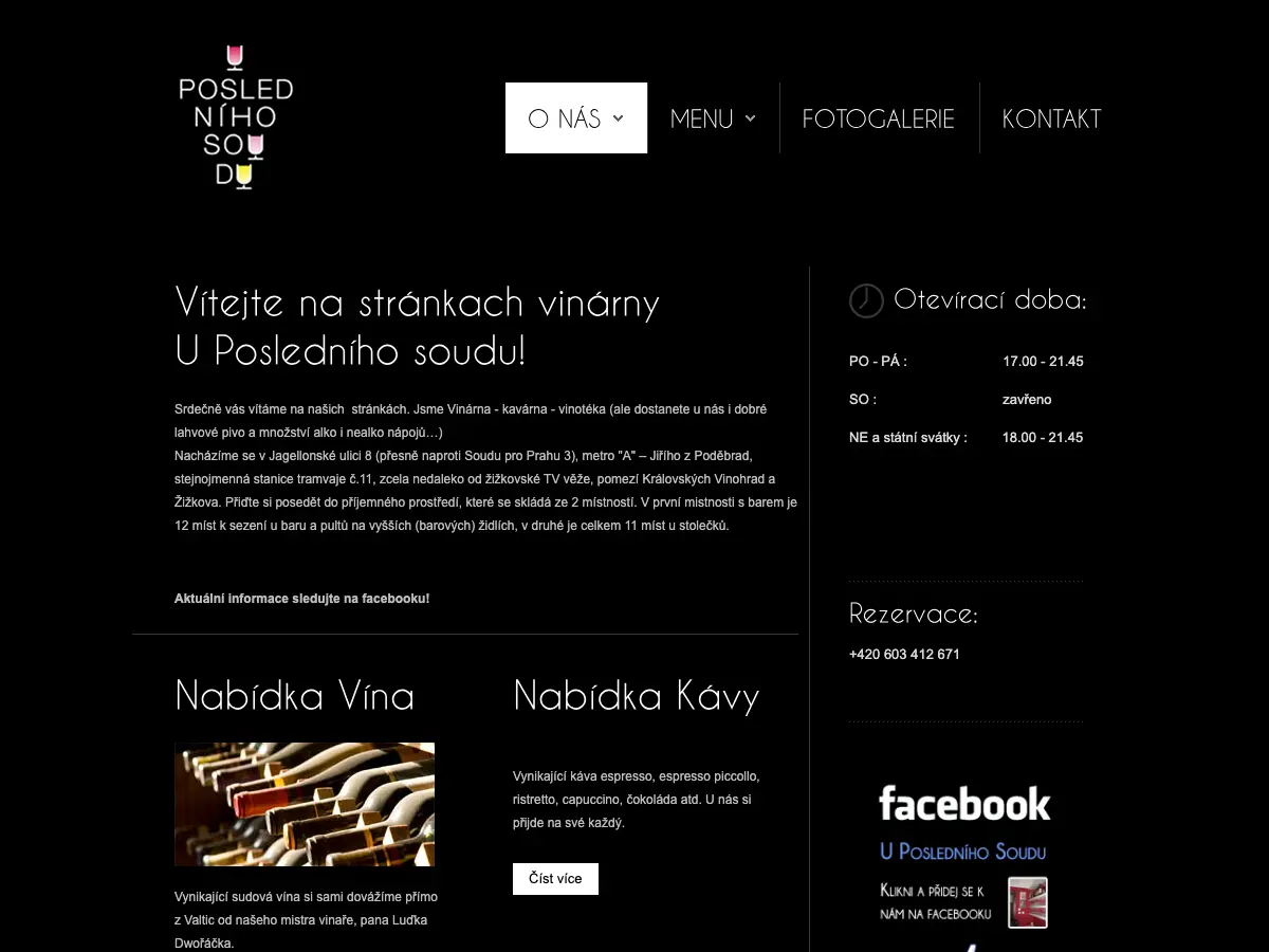 Vinotéka, vinárna a galerie U Posledního soudu's website