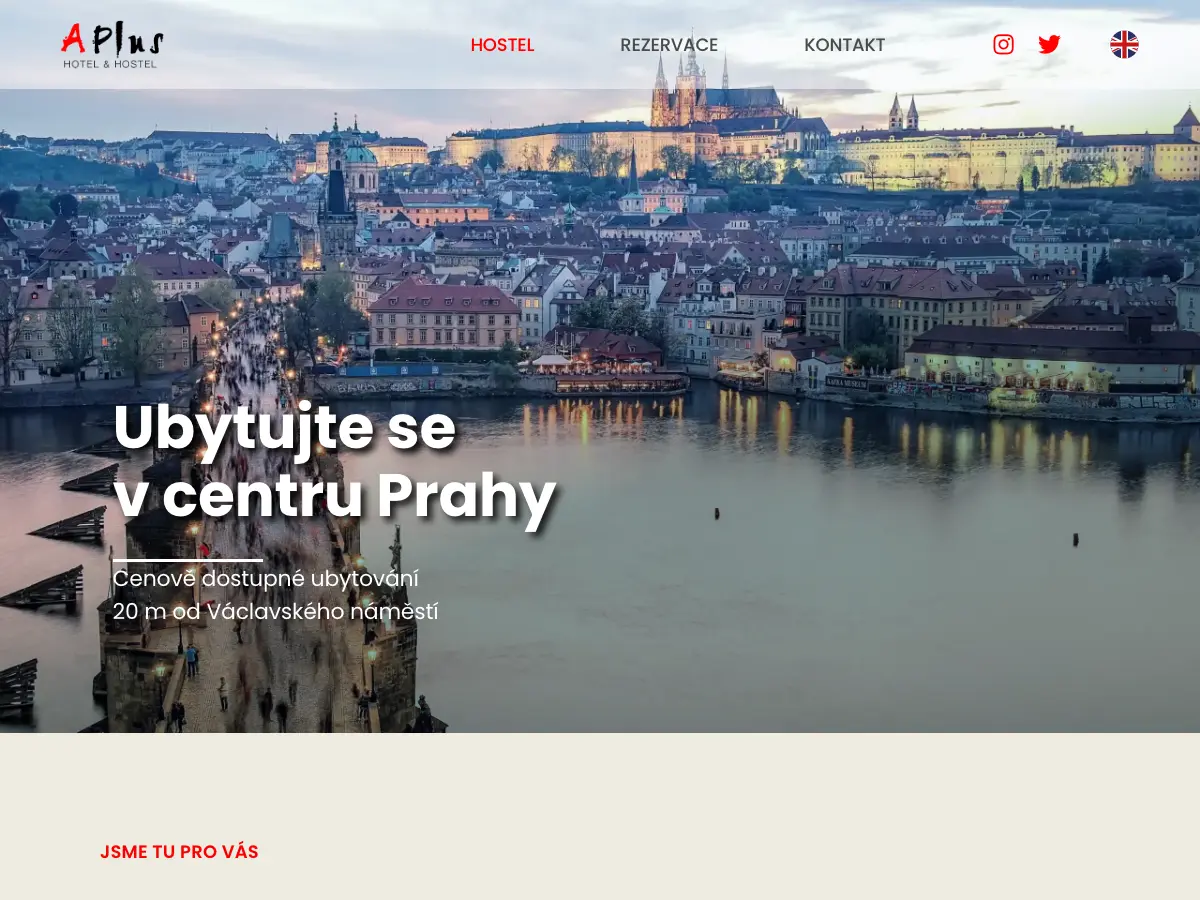 A Plus Hostel's website