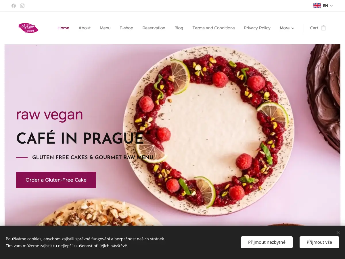 Myraw café's website