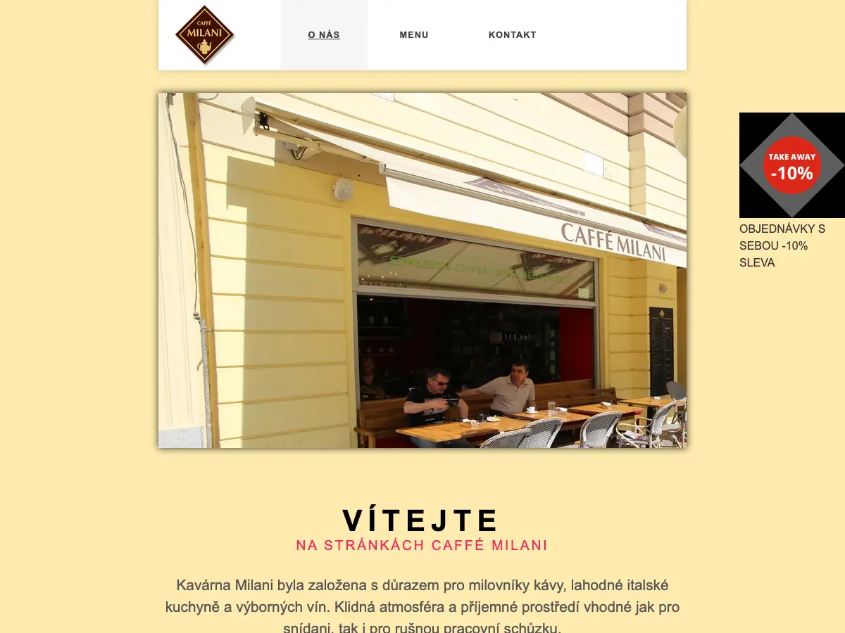 Caffé Milani's website