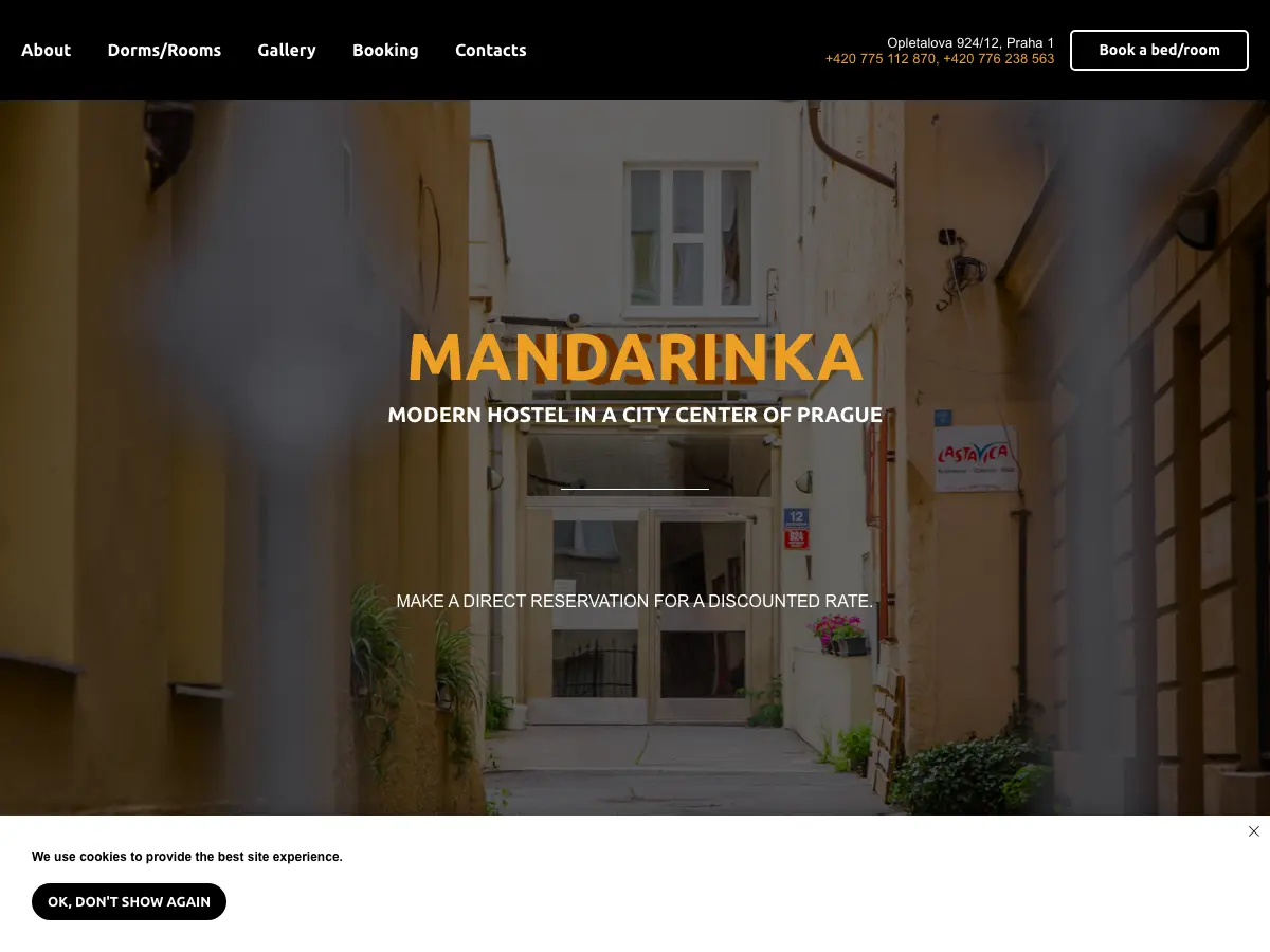 Hostel Mandarinka's website