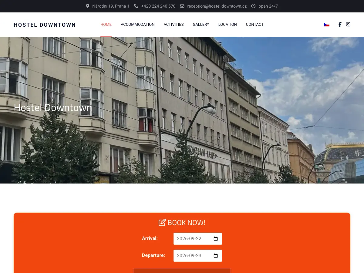 Hostel Downtown's website
