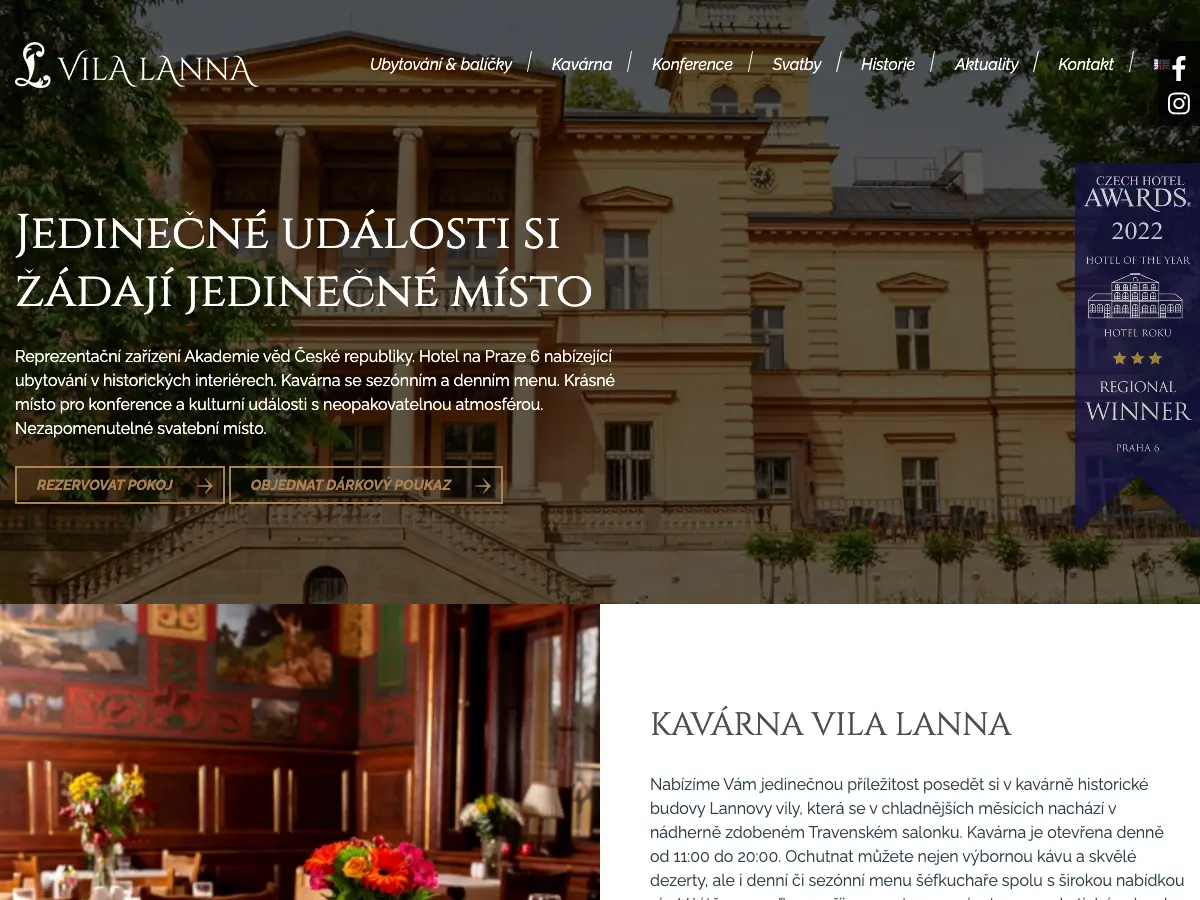 Vila Lanna's website