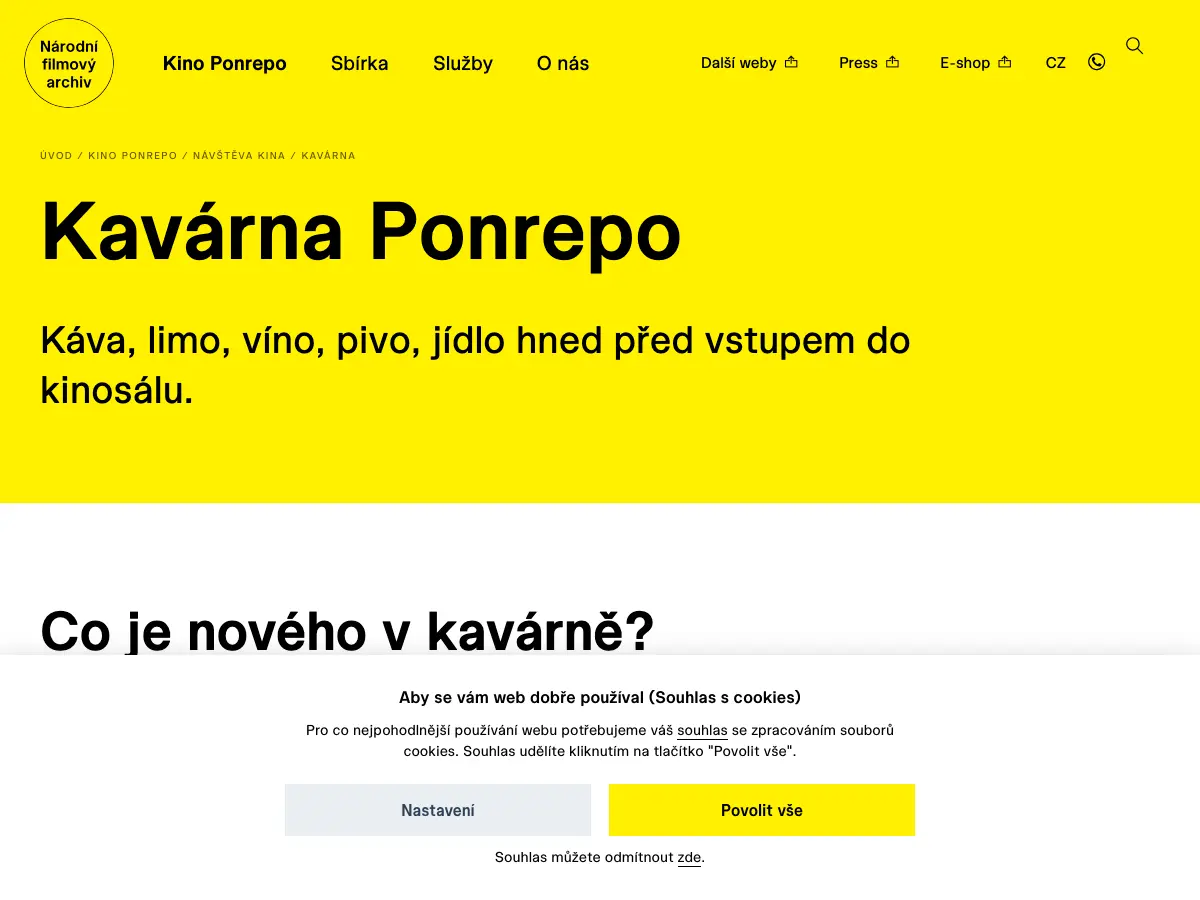 Kavárna Ponrepo's website