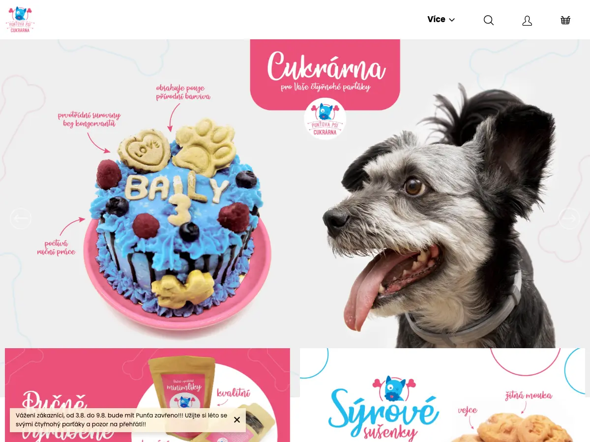 Punta's Dog-themed Sweet-shop's website