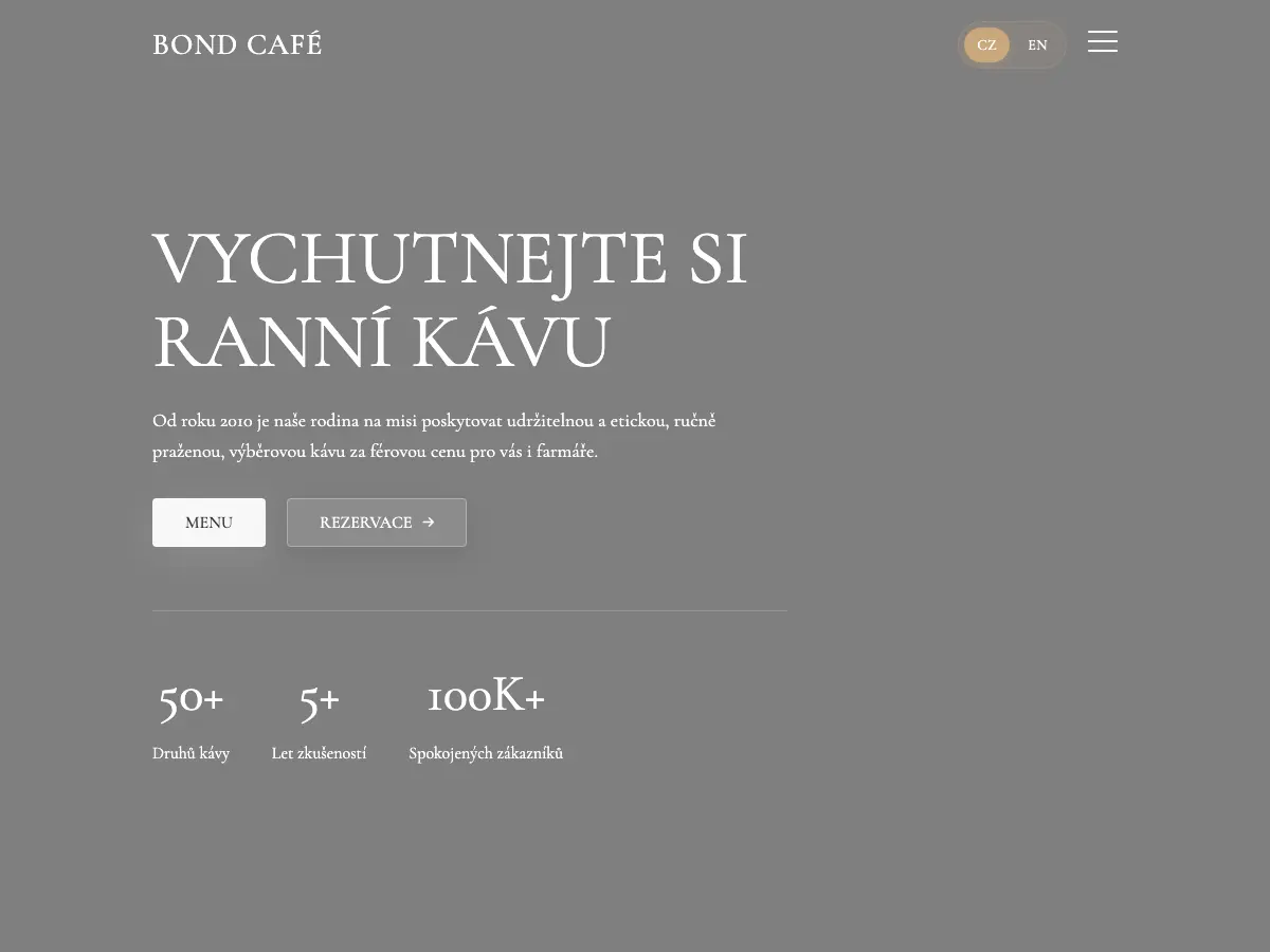 Bond Cafe's website