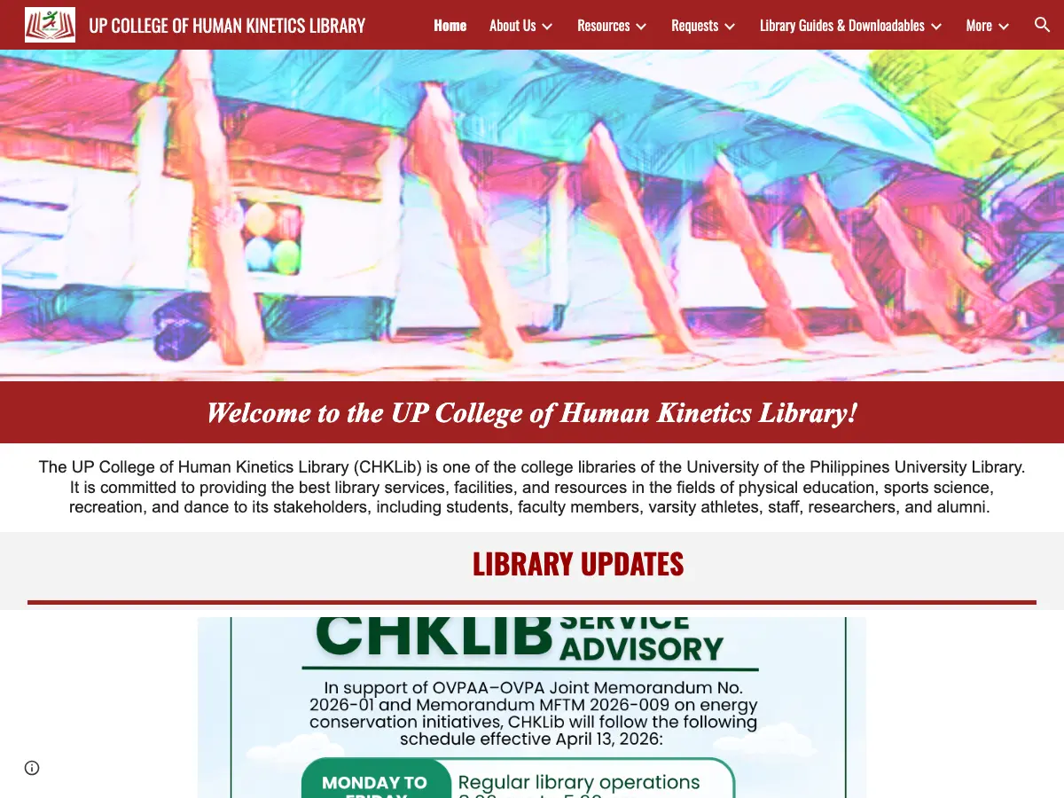 UP CHK Library's website