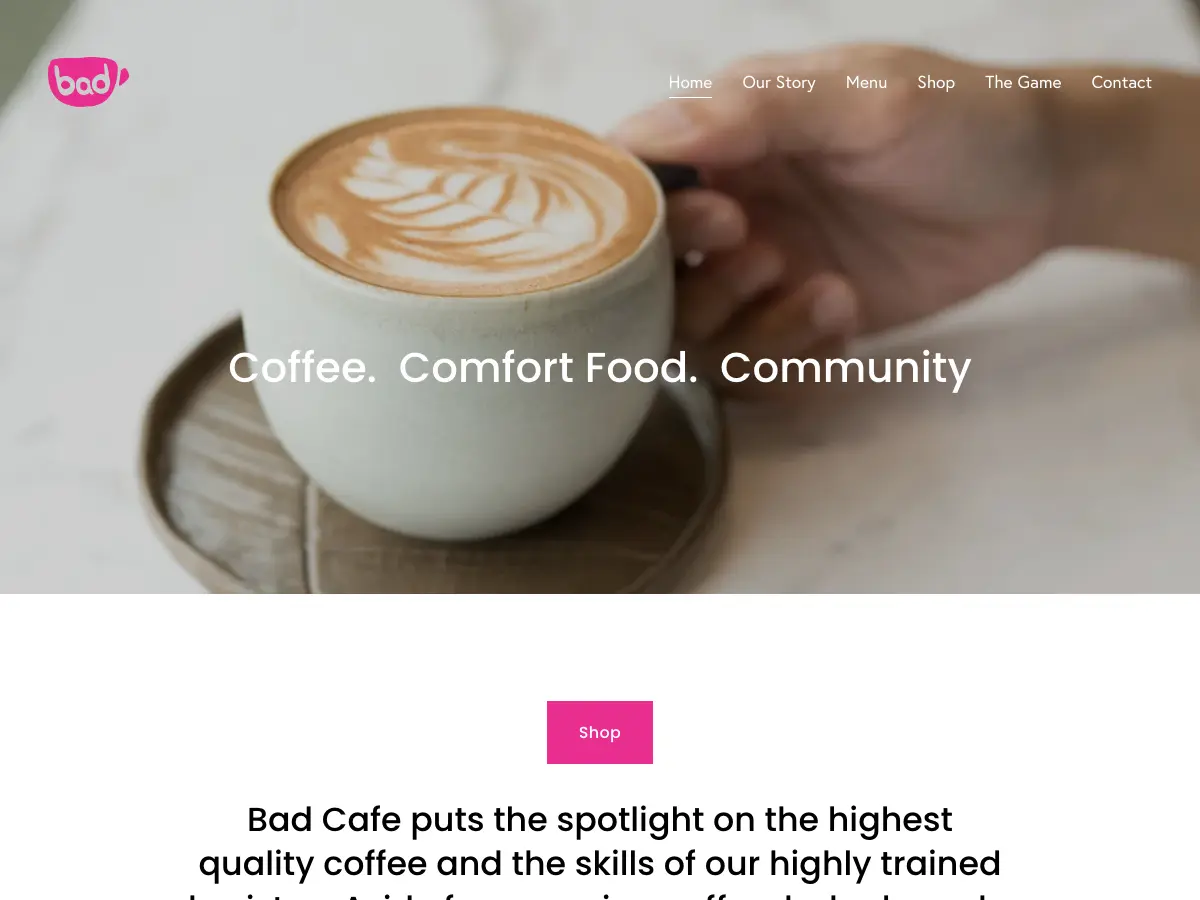 Bad Cafe's website
