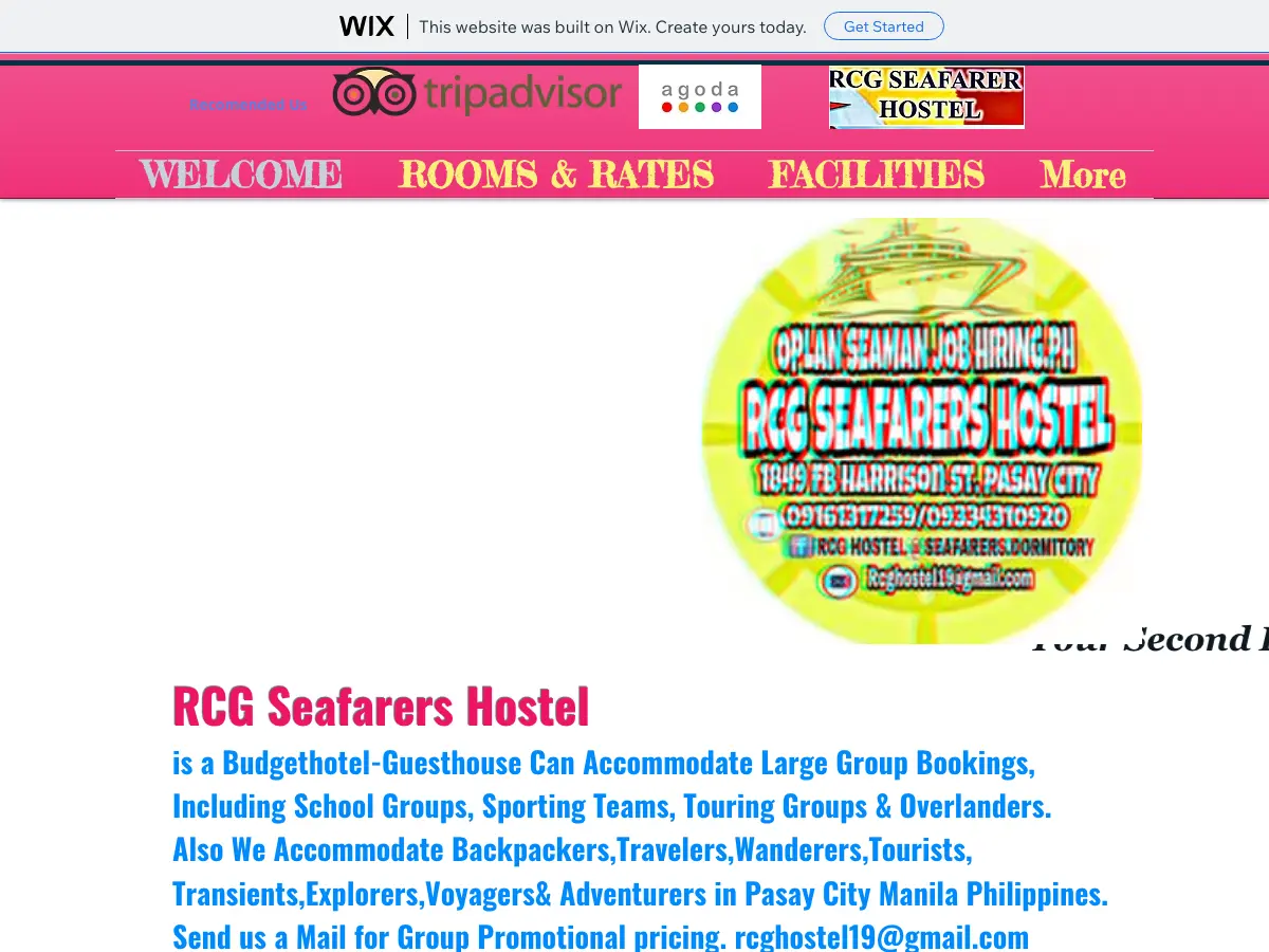 RCG Seafarers Hostel's website