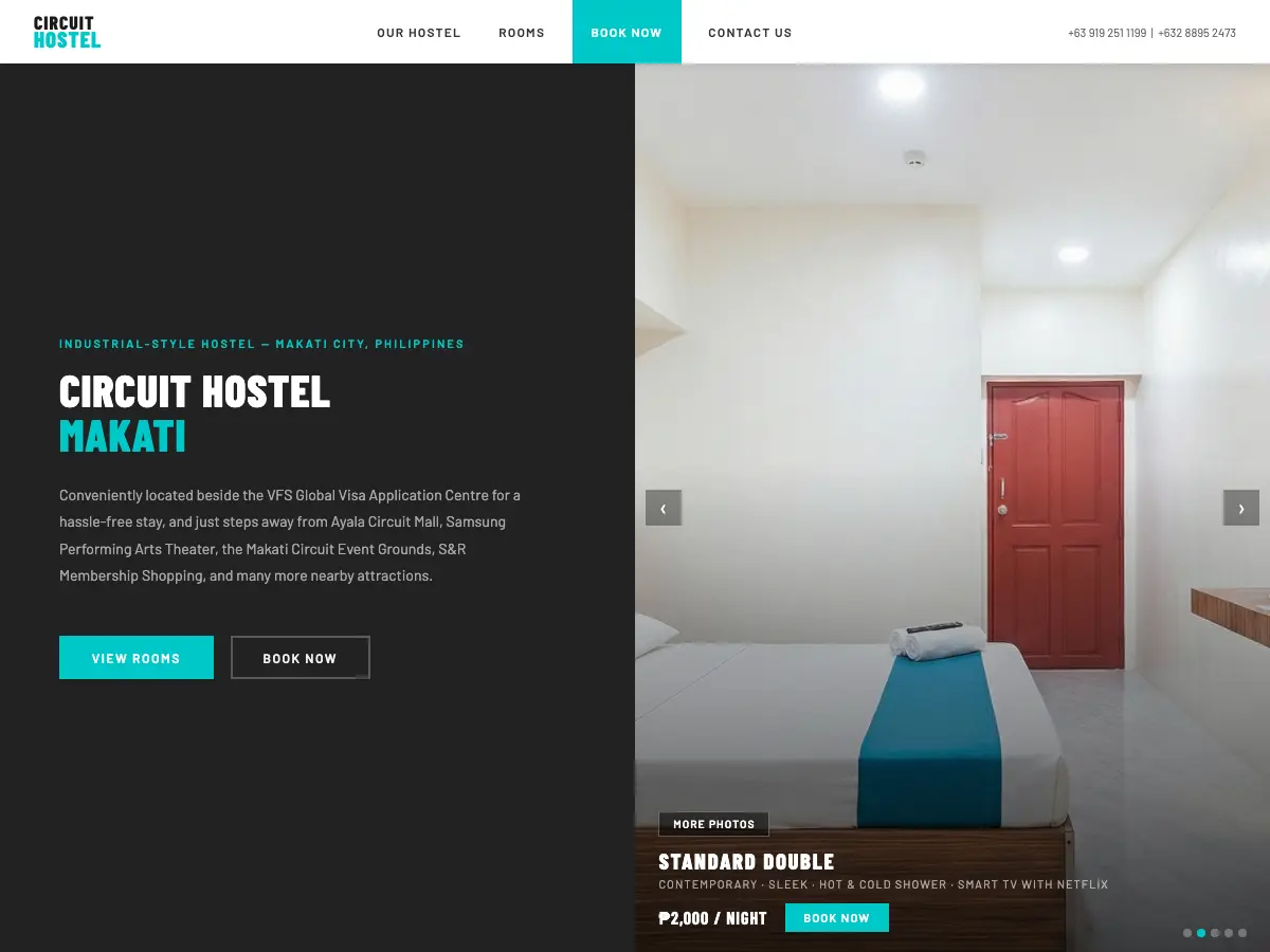 Circuit Hostel's website