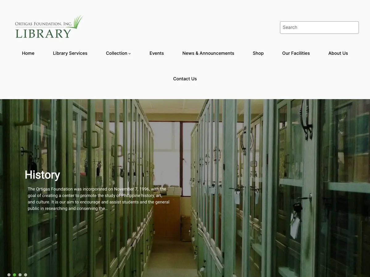 Ortigas Foundation Library's website