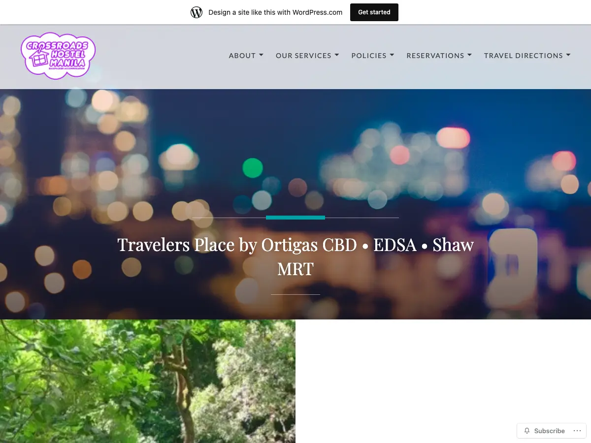 Crossroads Hostel Manila's website