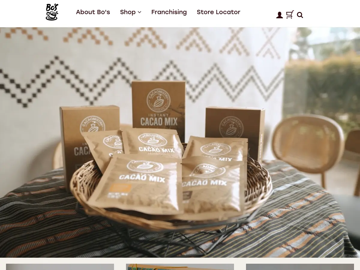 Bo's Coffee's website