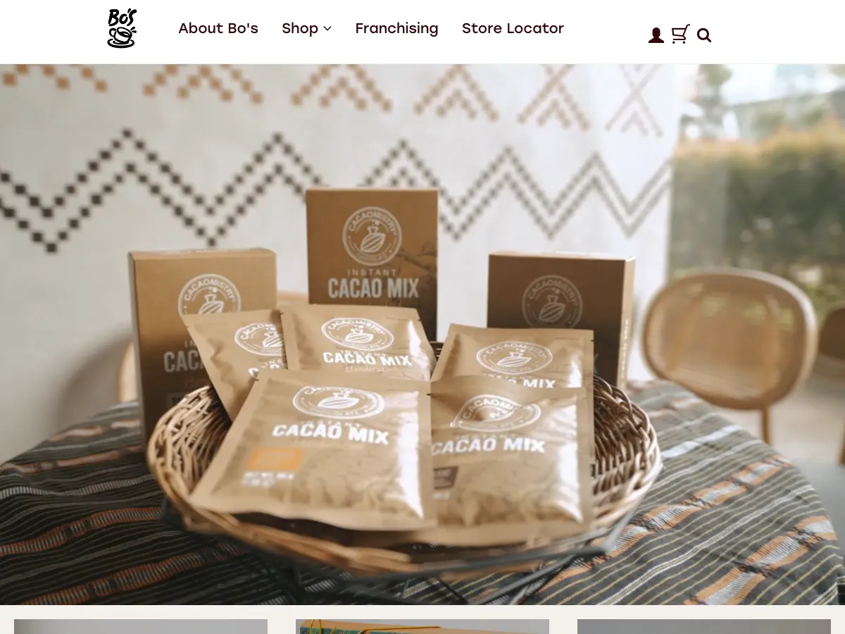 Bo's Coffee's website