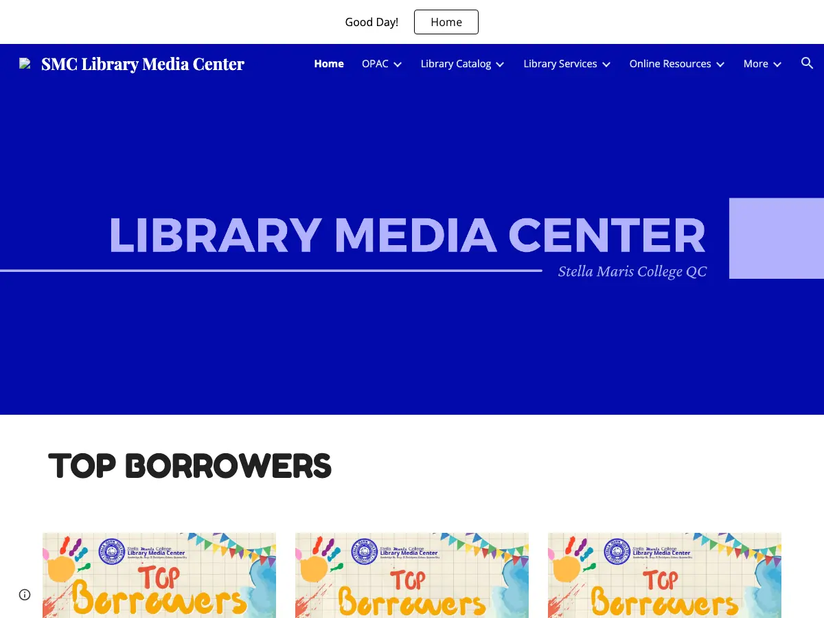 Stella Maris College Library Media Center, Quezon City's website