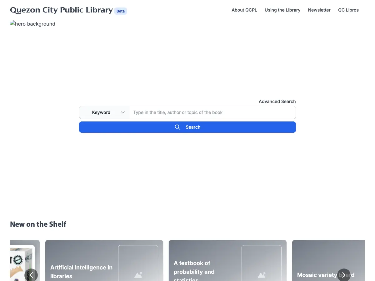 Quezon City Public Library's website