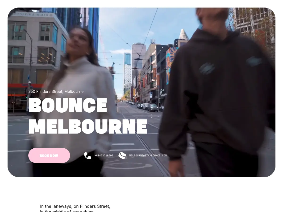 Bounce Melbourne's website