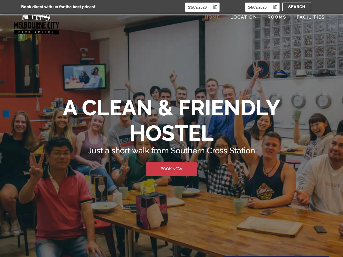 Melbourne City Backpackers's website
