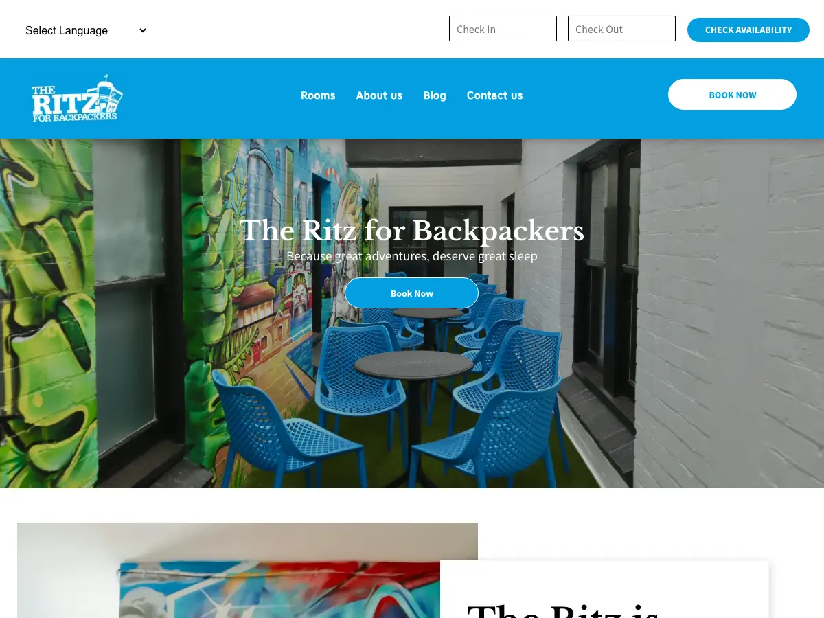 Ritz Backpackers's website